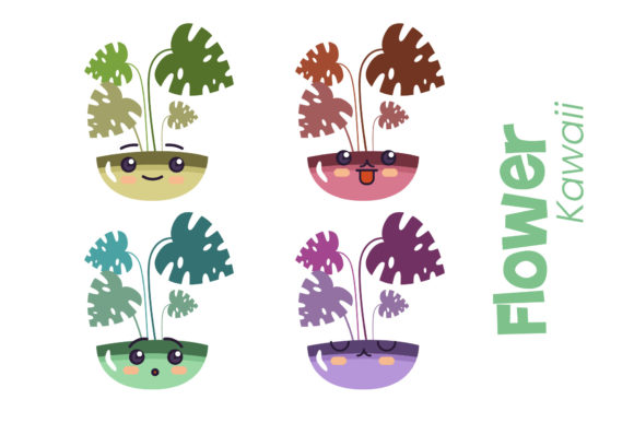 Download Plant Kawaii Bundle Pose Illustration - Premium Resources