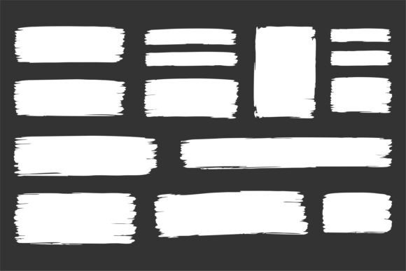 Download Set of White Brush Stroke Banners - Brush Collection
