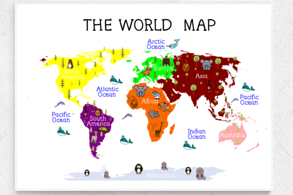 Download Nursery Wall Art, World Map Print, Chart - Wall art Collection