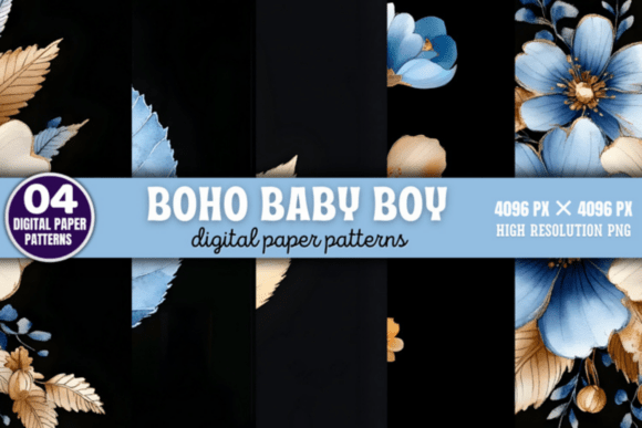 Download Boho Baby Boy Pattern Digital Background - Premium Resources