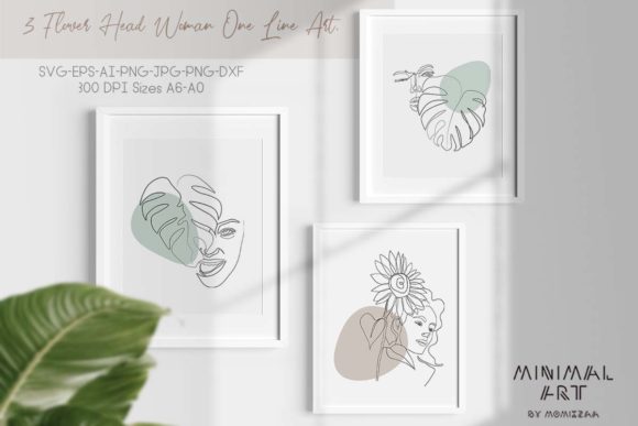 Download Flower Head Woman One Line Art Wall Art - Wall art Collection