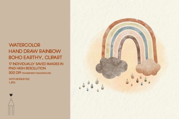 Download Watercolor Hand Draws Rainbow - Premium Resources